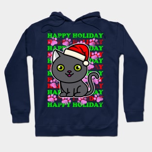 Holiday Gray Cat Hoodie